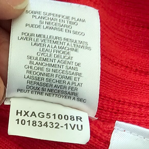 Cardigan Sweater 3/4 Length Orange Large - Picture 6 of 7